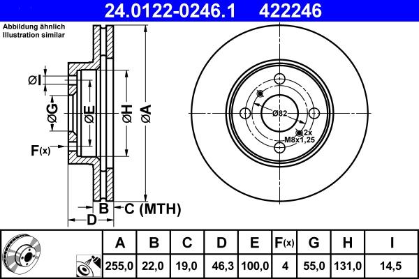 ATE 24.0122-0246.1 - Disc frana aaoparts.ro