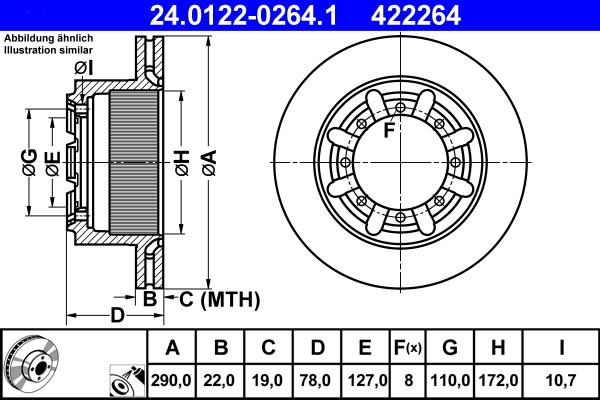 ATE 24.0122-0264.1 - Disc frana aaoparts.ro