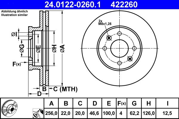 ATE 24.0122-0260.1 - Disc frana aaoparts.ro