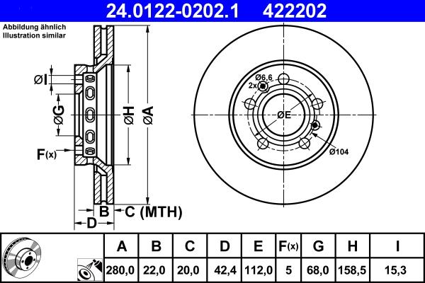 ATE 24.0122-0202.1 - Disc frana aaoparts.ro