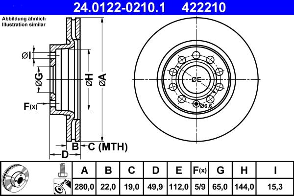 ATE 24.0122-0210.1 - Disc frana aaoparts.ro