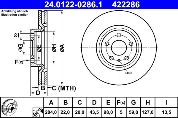 ATE 24.0122-0286.1 - Disc frana aaoparts.ro