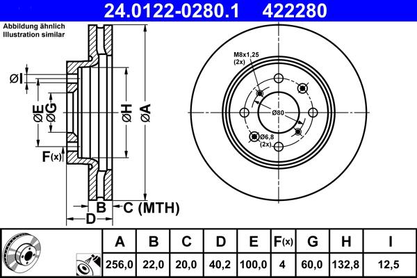 ATE 24.0122-0280.1 - Disc frana aaoparts.ro