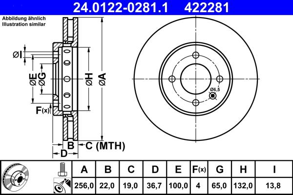 ATE 24.0122-0281.1 - Disc frana aaoparts.ro