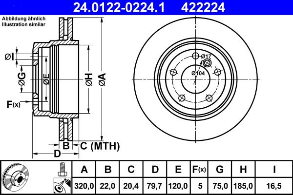 ATE 24.0122-0224.1 - Disc frana aaoparts.ro