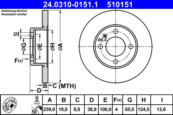 ATE 24.0310-0151.1 - Disc frana aaoparts.ro