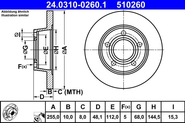 ATE 24.0310-0260.1 - Disc frana aaoparts.ro