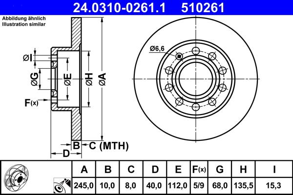 ATE 24.0310-0261.1 - Disc frana aaoparts.ro