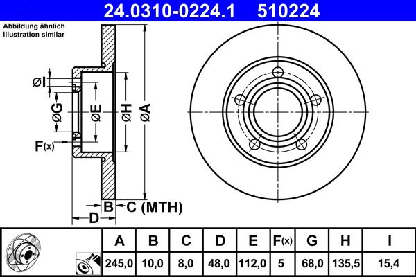 ATE 24.0310-0224.1 - Disc frana aaoparts.ro