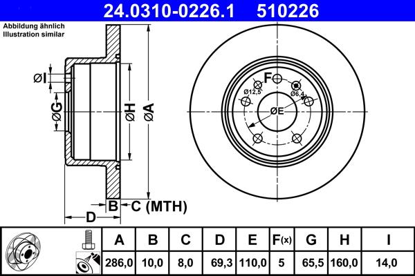 ATE 24.0310-0226.1 - Disc frana aaoparts.ro