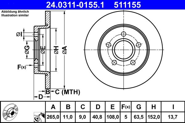 ATE 24.0311-0155.1 - Disc frana aaoparts.ro