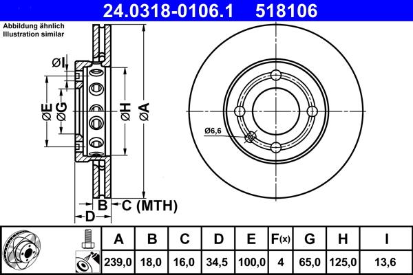 ATE 24.0318-0106.1 - Disc frana aaoparts.ro