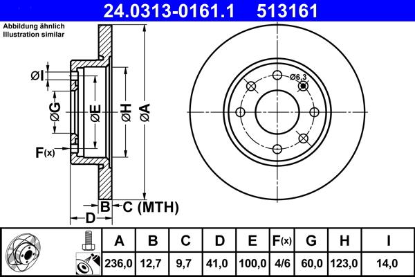 ATE 24.0313-0161.1 - Disc frana aaoparts.ro