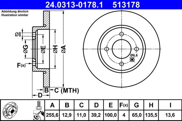 ATE 24.0313-0178.1 - Disc frana aaoparts.ro