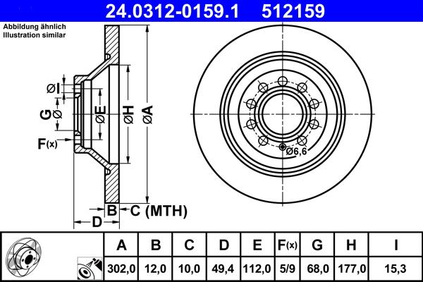 ATE 24.0312-0159.1 - Disc frana aaoparts.ro