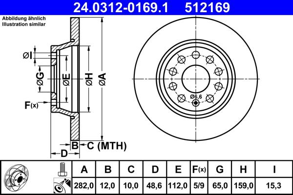 ATE 24.0312-0169.1 - Disc frana aaoparts.ro