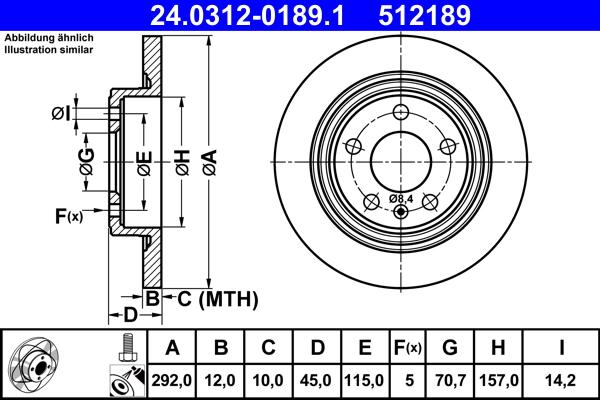 ATE 24.0312-0189.1 - Disc frana aaoparts.ro