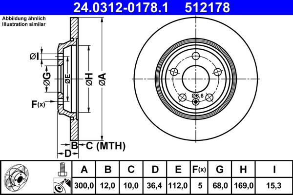 ATE 24.0312-0178.1 - Disc frana aaoparts.ro