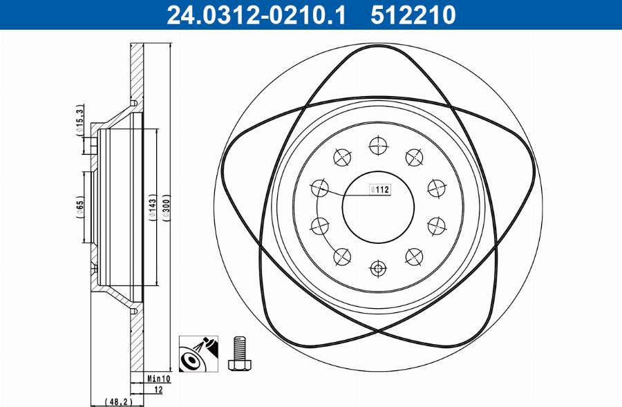 ATE 24.0312-0210.1 - Disc frana aaoparts.ro