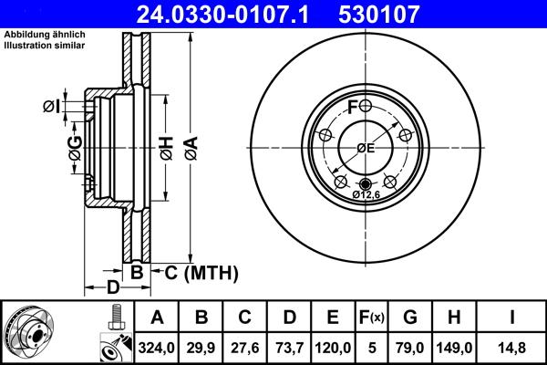 ATE 24.0330-0107.1 - Disc frana aaoparts.ro