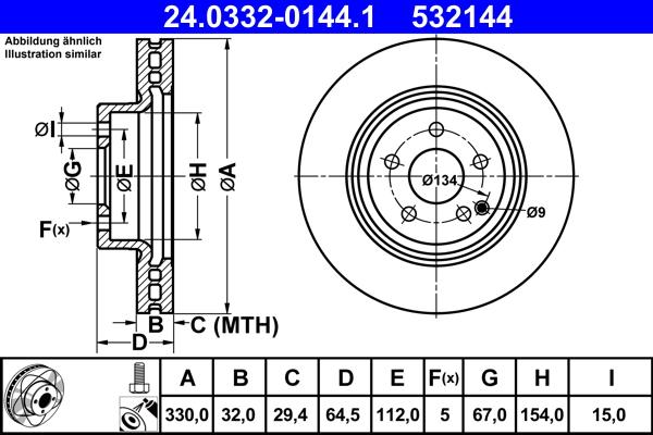 ATE 24.0332-0144.1 - Disc frana aaoparts.ro