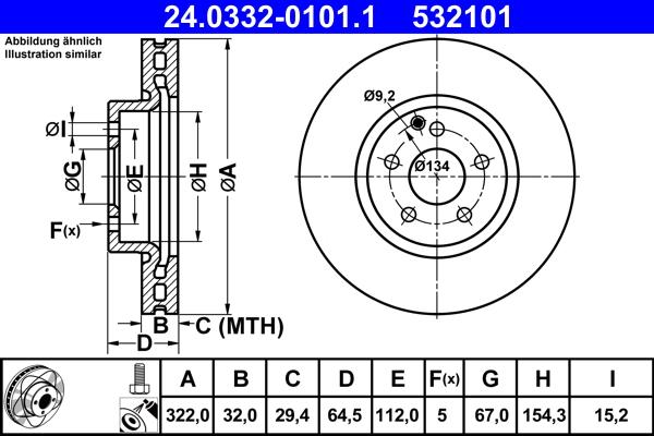 ATE 24.0332-0101.1 - Disc frana aaoparts.ro