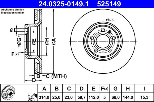 ATE 24.0325-0149.1 - Disc frana aaoparts.ro