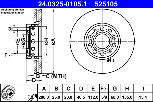 ATE 24.0325-0105.1 - Disc frana aaoparts.ro