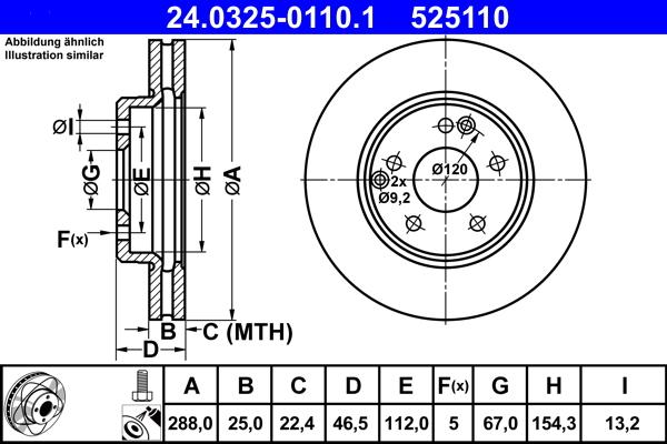 ATE 24.0325-0110.1 - Disc frana aaoparts.ro