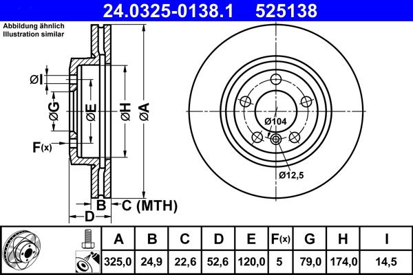 ATE 24.0325-0138.1 - Disc frana aaoparts.ro