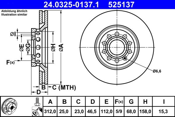 ATE 24.0325-0137.1 - Disc frana aaoparts.ro