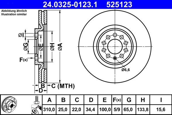 ATE 24.0325-0123.1 - Disc frana aaoparts.ro