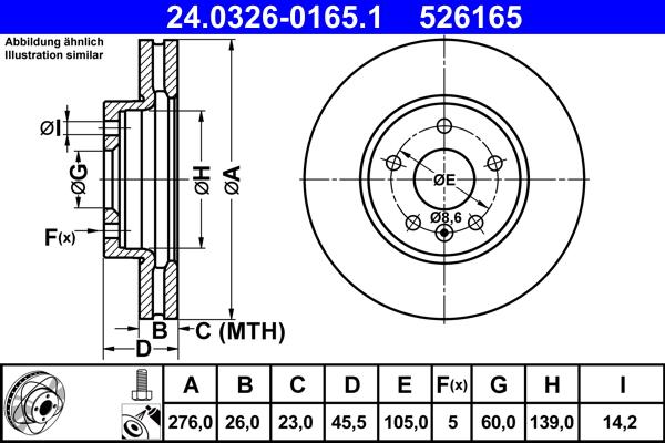 ATE 24.0326-0165.1 - Disc frana aaoparts.ro