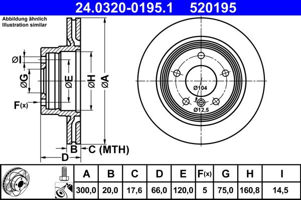 ATE 24.0320-0195.1 - Disc frana aaoparts.ro