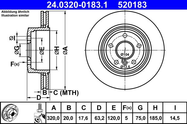 ATE 24.0320-0183.1 - Disc frana aaoparts.ro