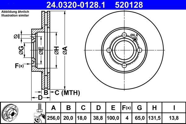 ATE 24.0320-0128.1 - Disc frana aaoparts.ro