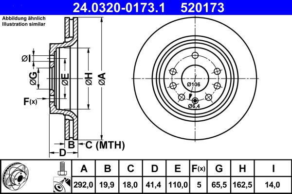 ATE 24.0320-0173.1 - Disc frana aaoparts.ro