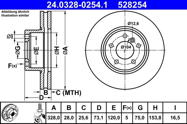 ATE 24.0328-0254.1 - Disc frana aaoparts.ro