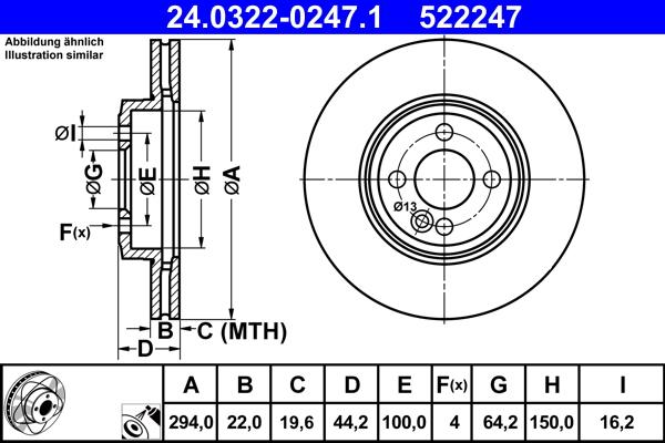 ATE 24.0322-0247.1 - Disc frana aaoparts.ro