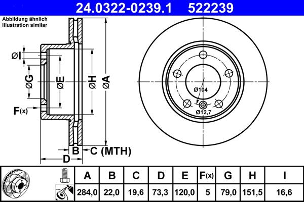 ATE 24.0322-0239.1 - Disc frana aaoparts.ro