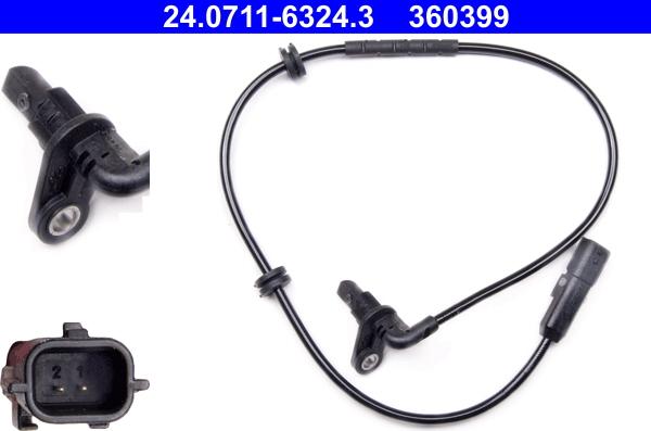 ATE 24.0711-6324.3 - Senzor,turatie roata aaoparts.ro