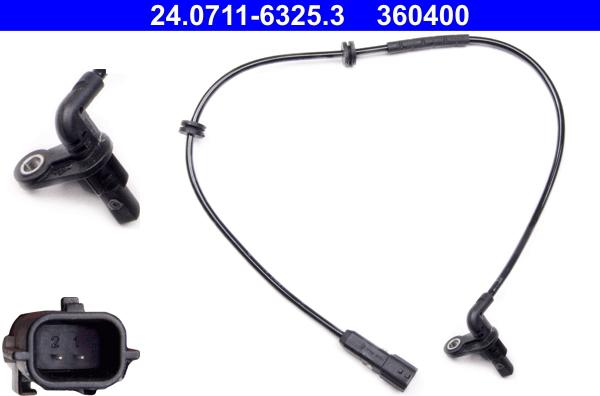ATE 24.0711-6325.3 - Senzor,turatie roata aaoparts.ro