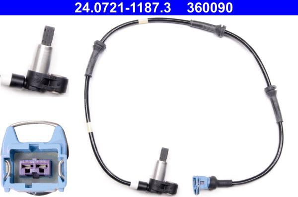 ATE 24.0721-1187.3 - Senzor,turatie roata aaoparts.ro