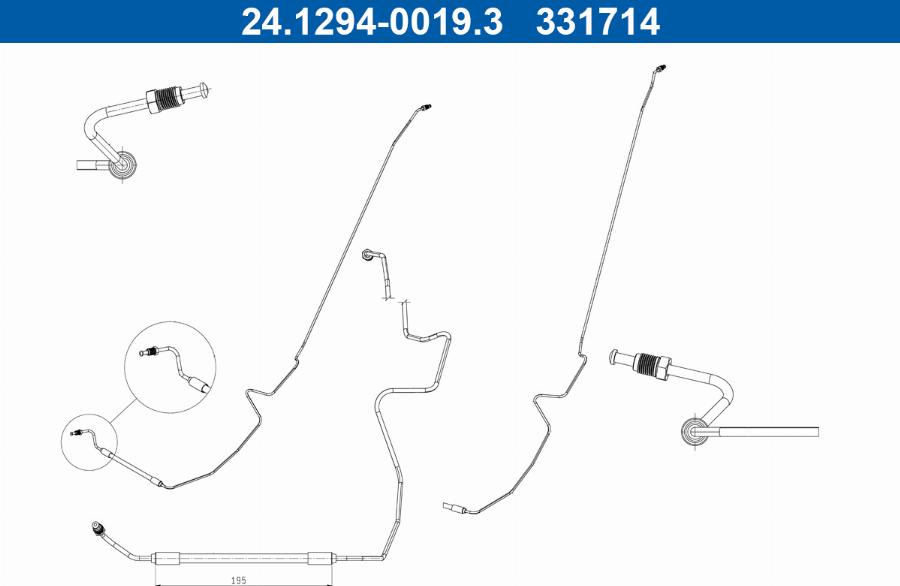 ATE 24.1294-0019.3 - Furtun frana aaoparts.ro