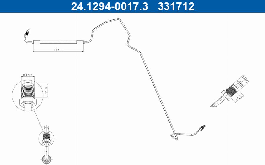 ATE 24.1294-0017.3 - Furtun frana aaoparts.ro