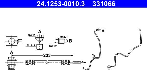 ATE 24.1253-0010.3 - Furtun frana aaoparts.ro