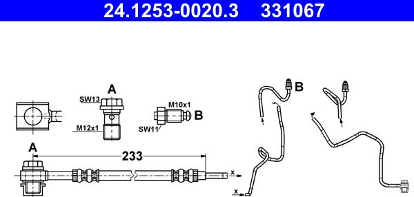 ATE 24.1253-0020.3 - Furtun frana aaoparts.ro