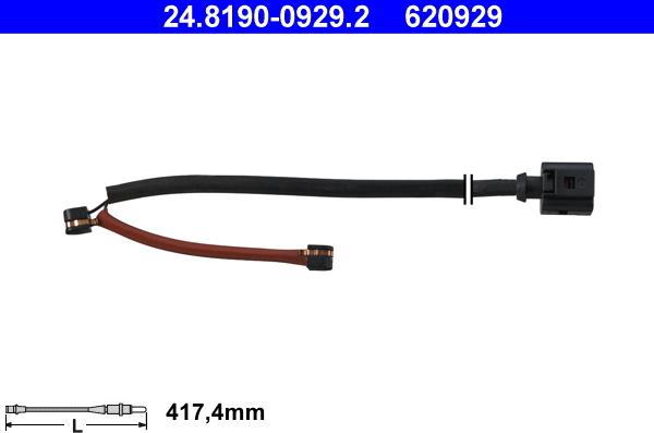 ATE 24.8190-0929.2 - Senzor de avertizare,uzura placute de frana aaoparts.ro