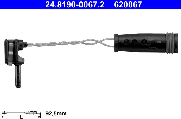 ATE 24.8190-0067.2 - Senzor de avertizare,uzura placute de frana aaoparts.ro