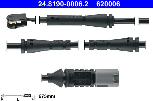 ATE 24.8190-0006.2 - Senzor de avertizare,uzura placute de frana aaoparts.ro